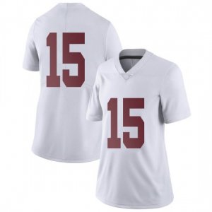NCAA Women's Alabama Crimson Tide #15 Eddie Smith Stitched College Nike Authentic No Name White Football Jersey VR17Z12LI